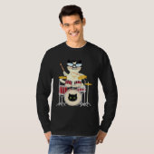 Cute Cat Playing Drum Drums & Cats   Drummer Tシャツ (正面フル)