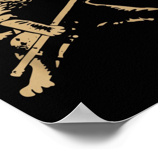 Cute Cat Playing Ice Hockey Lover Player Funny  ポスター (角)