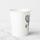 Cute cat playing tennis 紙コップ (右)