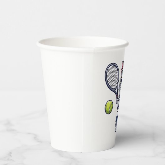 Cute cat playing tennis 紙コップ (右)