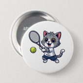 Cute cat playing tennis 缶バッジ (正面&裏面)