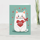 Cute Cat Purrfect Valentine Card カード (正面)