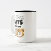 Cute Cat Quote Typography Minimalist Cat Lover  ツートーンマグカップ (正面左)