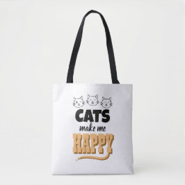Cute Cat Quote Typography Minimalist Cat Lover  トートバッグ