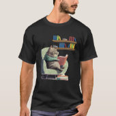 Cute Cat Reading Book Bookworms Cat  Reading  2 Tシャツ (正面)