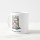 Cute Cat Reading Glasses Coffee Shelf Art Mug コーヒーマグカップ (正面左)