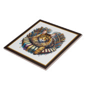 Cute cat reading nook library book lovers  タイル (側面)