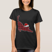 Cute Cat Red Plaid Buffalo Wearing Tシャツ (正面)