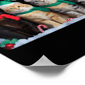 Cute Cat Reindeer Light Christmas Cat Funny Santa  ポスター (角)