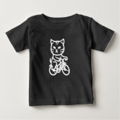 Cute cat riding a bicycle ベビーTシャツ (正面)