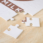 Cute Cat Riding Chocolate Milk Carton Kawaii Art ジグソーパズル (側面)