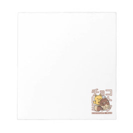 Cute Cat Riding Chocolate Milk Carton Kawaii Art ノートパッド