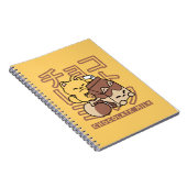 Cute Cat Riding Chocolate Milk Carton Kawaii Art ノートブック (右側)