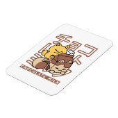 Cute Cat Riding Chocolate Milk Carton Kawaii Art マグネット (左側)