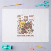Cute Cat Riding Chocolate Milk Carton Kawaii Art 薄葉紙 (クラフト)