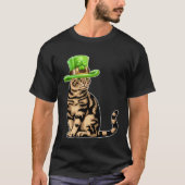 Cute Cat Saint Patrick Day  Happy St Kitten Day Tシャツ (正面)