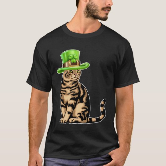 Cute Cat Saint Patrick Day  Happy St Kitten Day Tシャツ (正面)