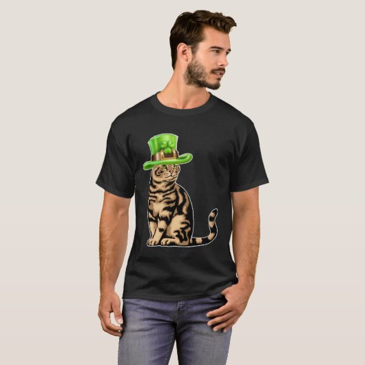 Cute Cat Saint Patrick Day  Happy St Kitten Day Tシャツ (正面フル)
