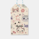 Cute Cat simple pet kitten Pattern Party ギフトタグ (裏面)
