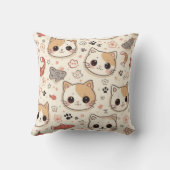 Cute Cat simple pet kitten Pattern Party クッション (裏面)