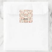 Cute Cat simple pet kitten Pattern Party スクエアシール (バッグ)