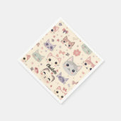 Cute Cat simple pet kitten Pattern Party スタンダードカクテルナプキン (角)