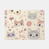 Cute Cat simple pet kitten Pattern Party ドアマット (正面)