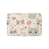 Cute Cat simple pet kitten Pattern Party バスマット (正面)
