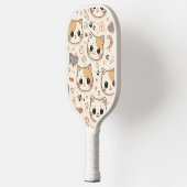 Cute Cat simple pet kitten Pattern Party ピックルボールラケット (左)