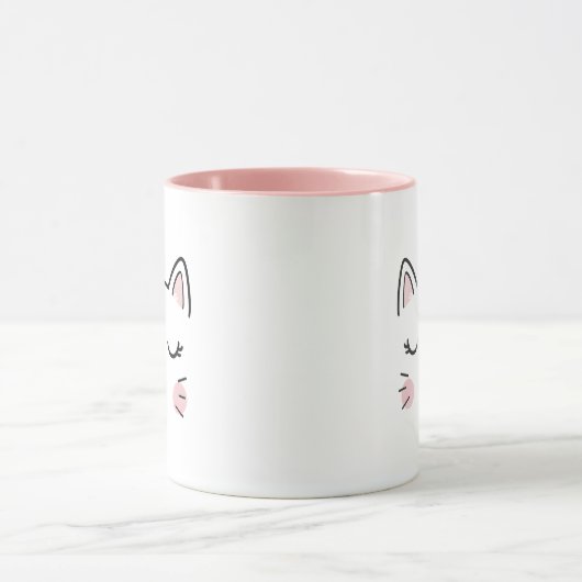 Cute Cat Sleeping Face Coffee Mug マグカップ (中央)