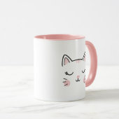 Cute Cat Sleeping Face Coffee Mug マグカップ (正面右)