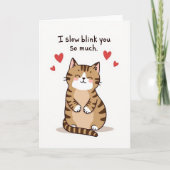Cute Cat Slow Blink Love Card カード (正面)