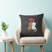 Cute Cat Snuggle Love Illustration T-Shirt クッション (椅子)