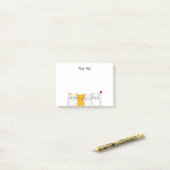 Cute Cat Squad Sticky Notes Minimalist Feline Fun ポストイット (デスク上)