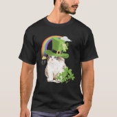 Cute Cat  St Patricks Day Shamrock Rainbow Patty K Tシャツ (正面)