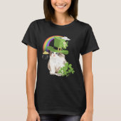 Cute Cat St Patricks Day Shamrock Rainbow Patty K Tシャツ (正面)