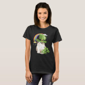 Cute Cat  St Patricks Day Shamrock Rainbow Patty K Tシャツ (正面フル)