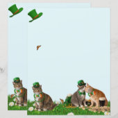 Cute Cat St Patrick's Day Stationery (正面/裏面)