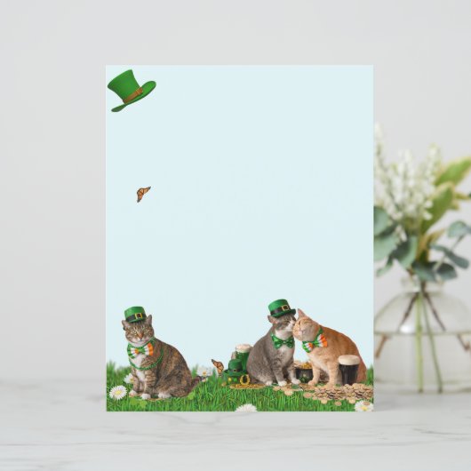 Cute Cat St Patrick's Day Stationery (スタンド正面)