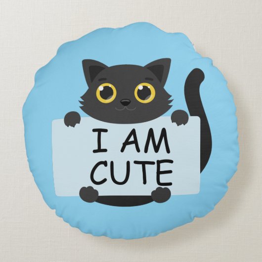 Cute Cat Statement ラウンドクッション (裏面)
