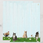 Cute Cat Stationery - Added chickens on Back (正面/裏面)