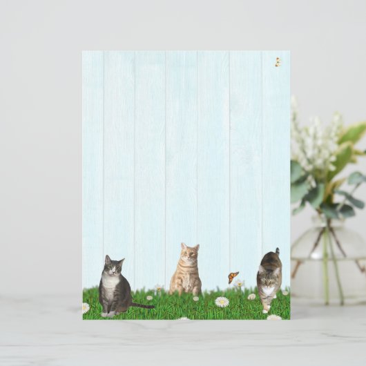 Cute Cat Stationery - Added chickens on Back (スタンド正面)