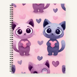 Cute Cat Stationery Kawaii Cat Design Adorable  ノートブック