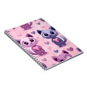 Cute Cat Stationery Kawaii Cat Design Adorable  ノートブック (右側)