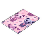 Cute Cat Stationery Kawaii Cat Design Adorable  ノートブック (左側)