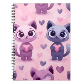Cute Cat Stationery Kawaii Cat Design Adorable  ノートブック