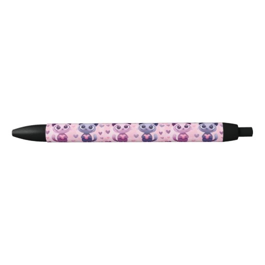 Cute Cat Stationery Kawaii Cat Design Adorable  黒ボールペン (正面)