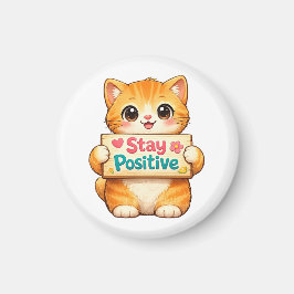 Cute Cat Stay Positive Cheerful Mood  マグネット
