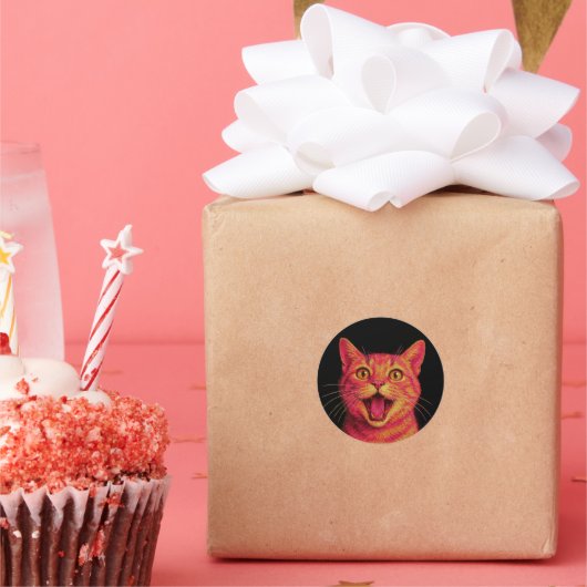 Cute cat stickers. ラウンドシール (パーティー)