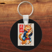 Cute Cat Sushi Japanese Food Anime Graphic Tees Me キーホルダー (正面)